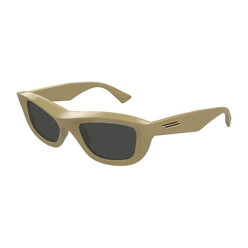 Bottega Veneta Sunglasses Square Full Rim, Shiny Brown Frame And Grey Lens